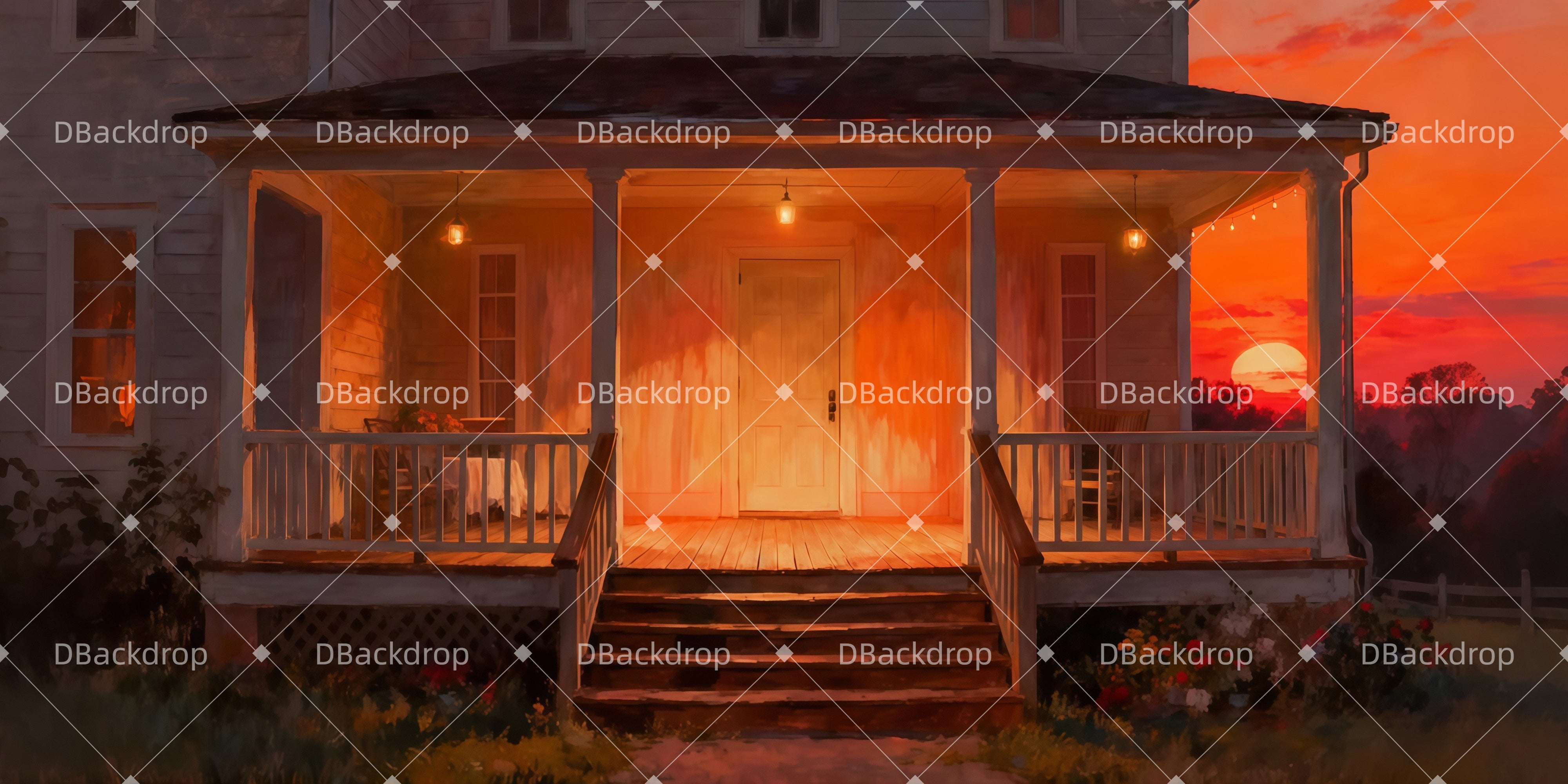 Theatre Stage Backdrop Laurey's House Porch Performance Backdrops UK LXX511-T36