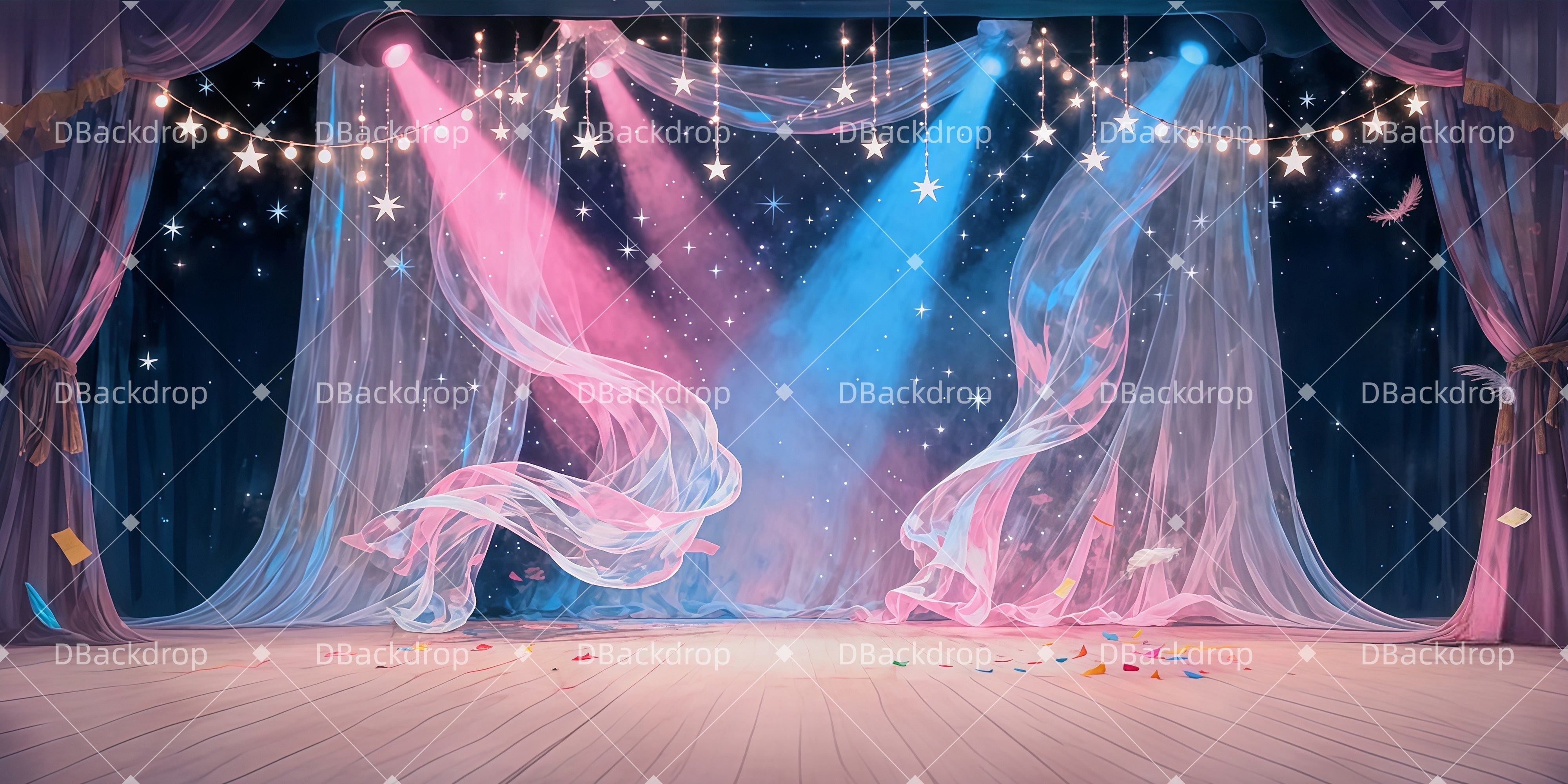 Dance Backdrop Starlight Dream Stage Broadway Stage Backdrop UK LXX511-T38