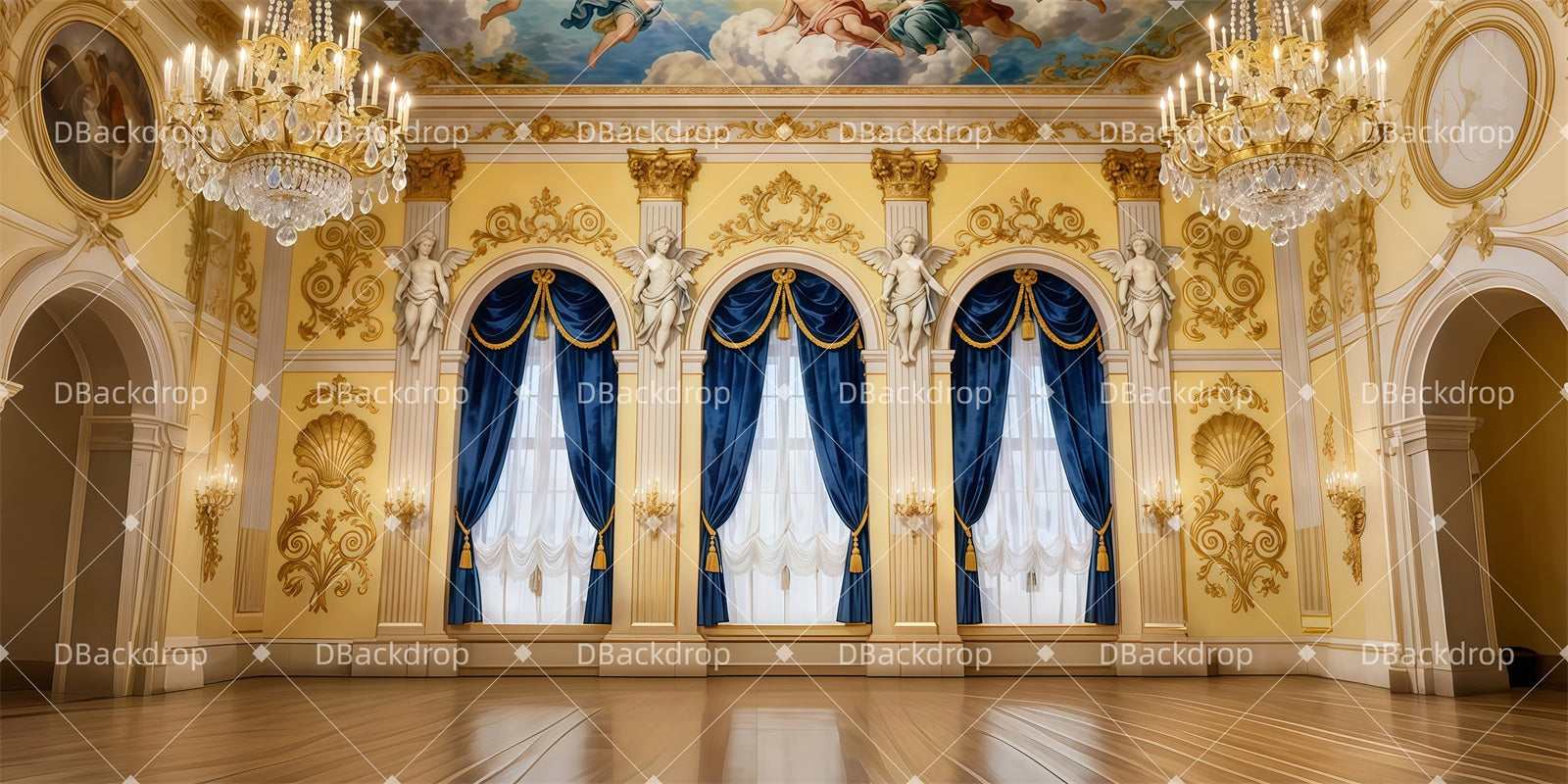 Dance Backdrop Baroque Gold Chamber Nutcracker Ballet Backdrop UK LXX511-T88