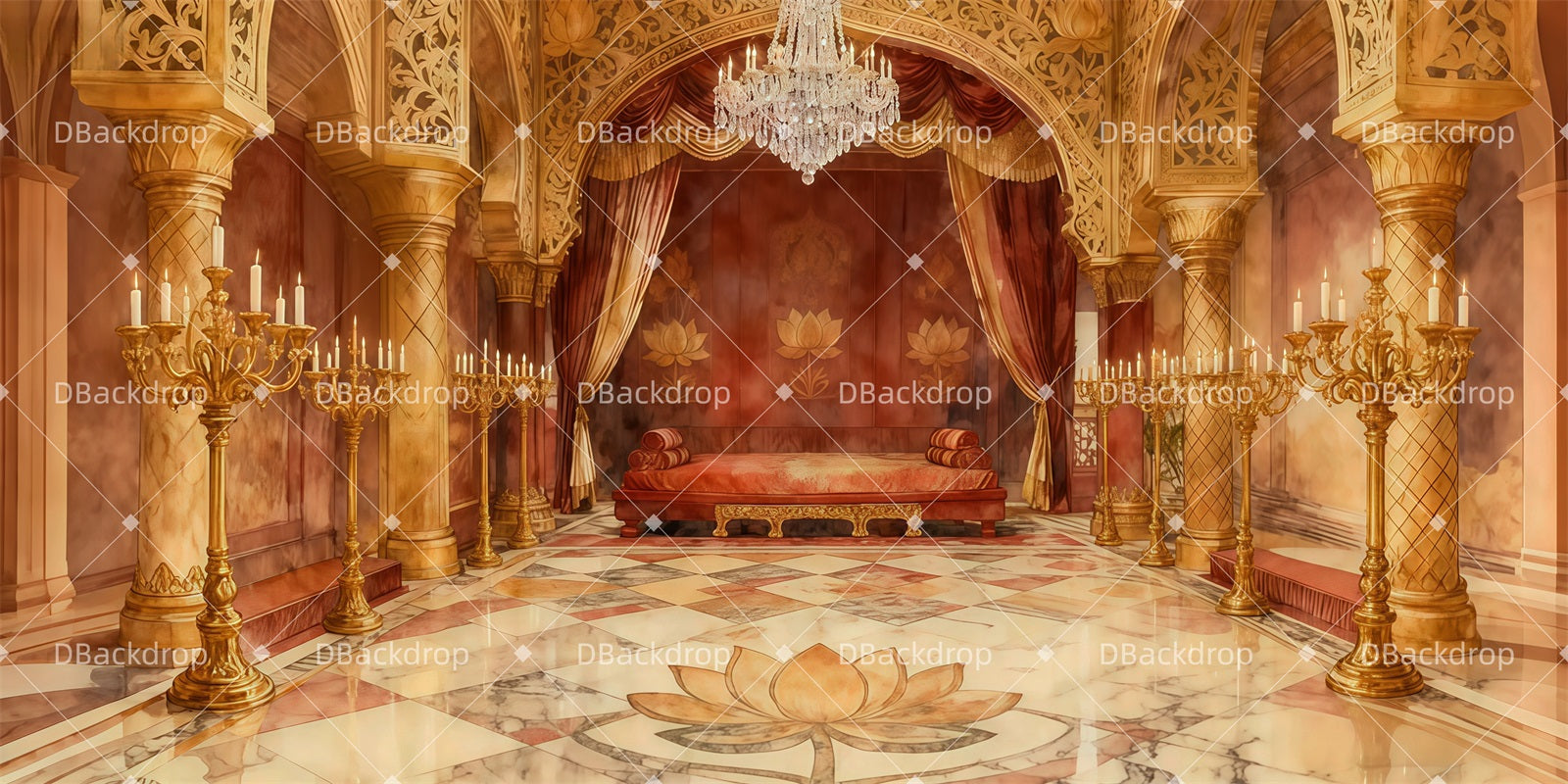 Professional Stage Backdrops Lotus Throne Suite Theater Backdrop UK LXX511-T99