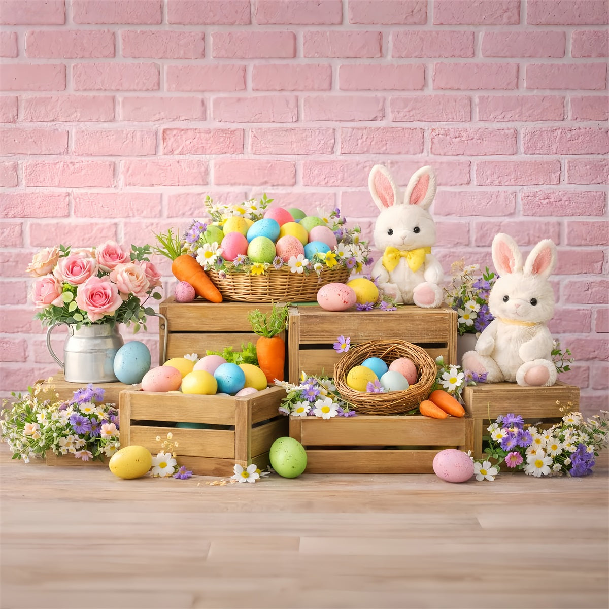 Bunny Backdrop Carrot Bundle Wooden Crate Easter Egg Backdrop UK LXX512-110