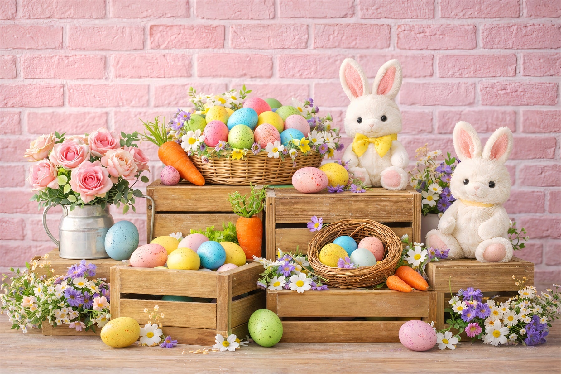 Bunny Backdrop Carrot Bundle Wooden Crate Easter Egg Backdrop UK LXX512-110