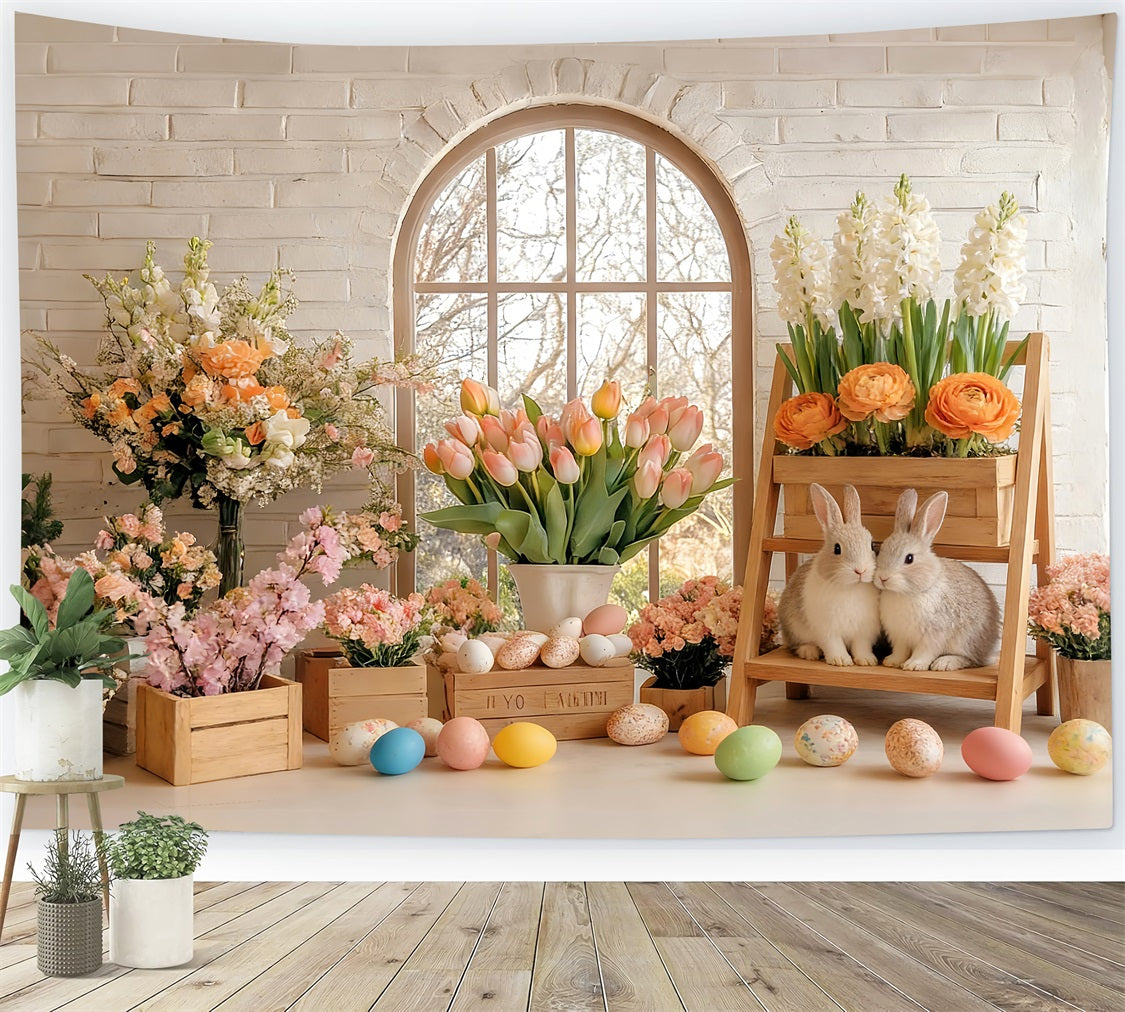 Tulip Backdrop Sunlit Spring Bunny Flower Studio Peter Rabbit Backdrop UK LXX512-113