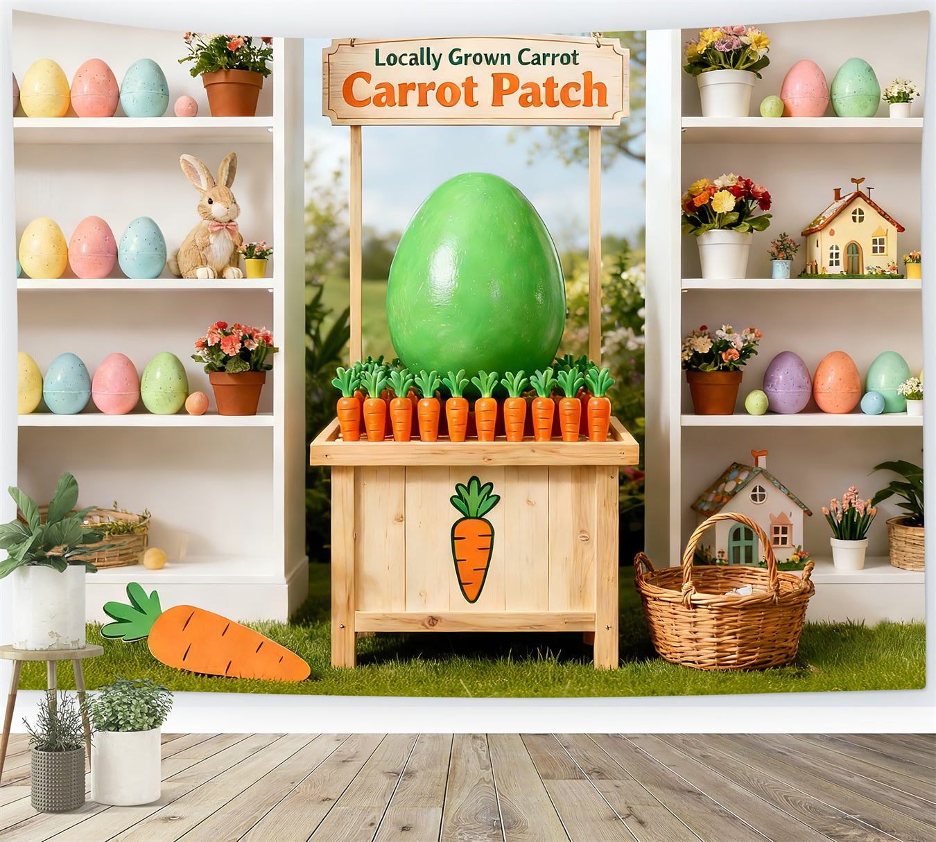 Peter Rabbit Backdrop Carrot Patch Bunny Display Easter Backdrop UK LXX512-121