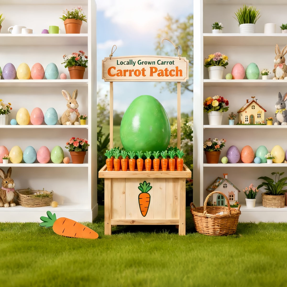 Peter Rabbit Backdrop Carrot Patch Bunny Display Easter Backdrop UK LXX512-121