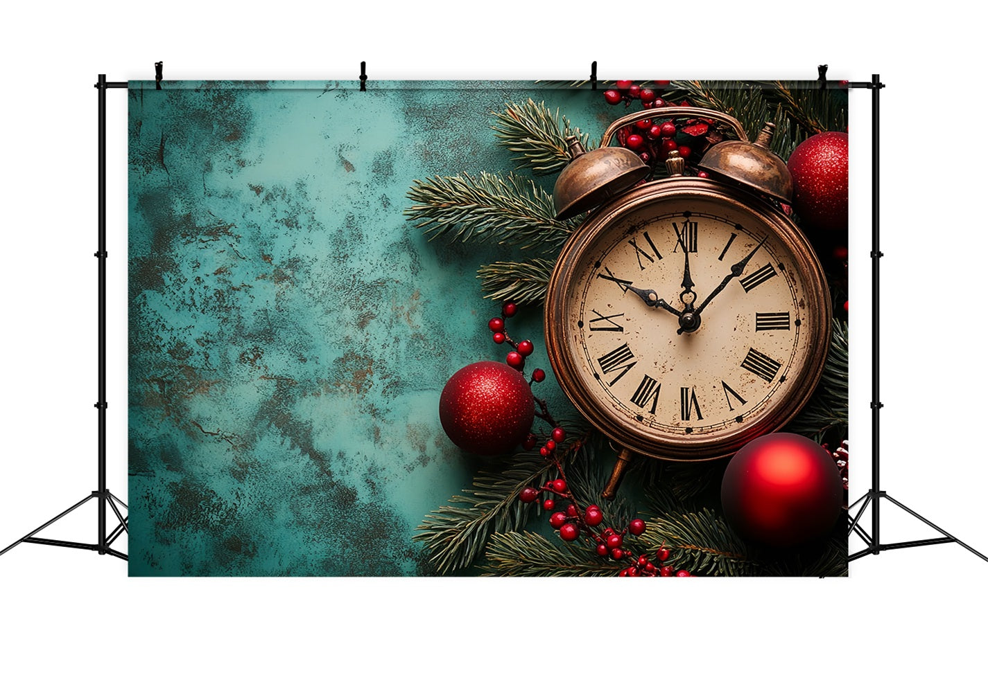New Year Backdrop Vintage Countdown Holiday Accents Clock Photo Backdrop UK LXX512-22