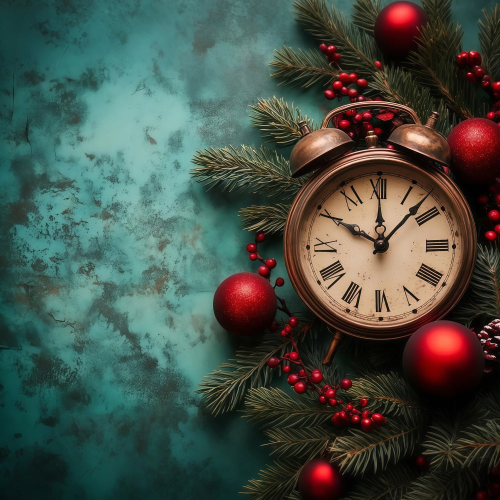 New Year Backdrop Vintage Countdown Holiday Accents Clock Photo Backdrop UK LXX512-22