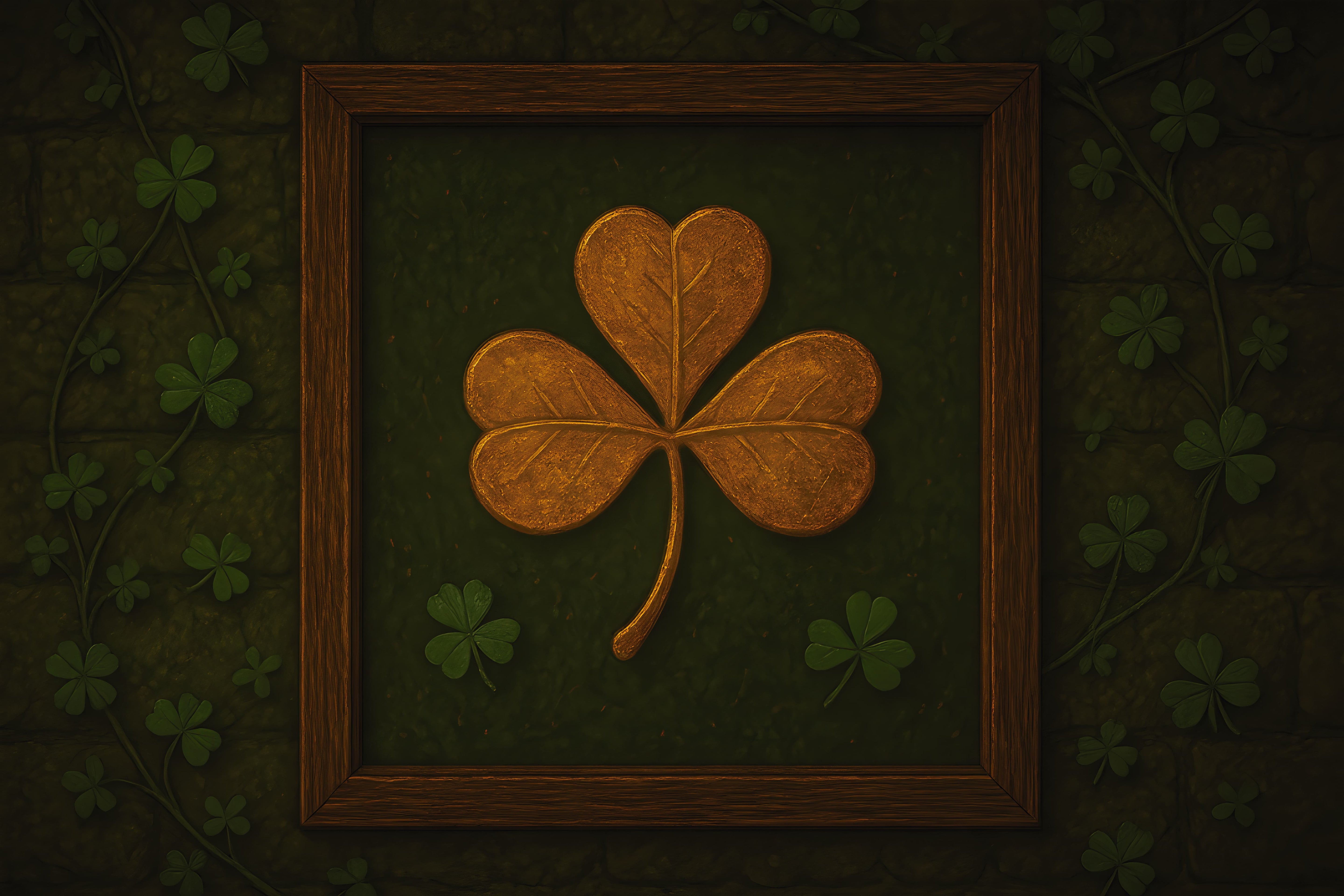 St Patrick Day Backdrop Rustic Clover Framed Emblem Lucky One Backdrop UK LXX512-37