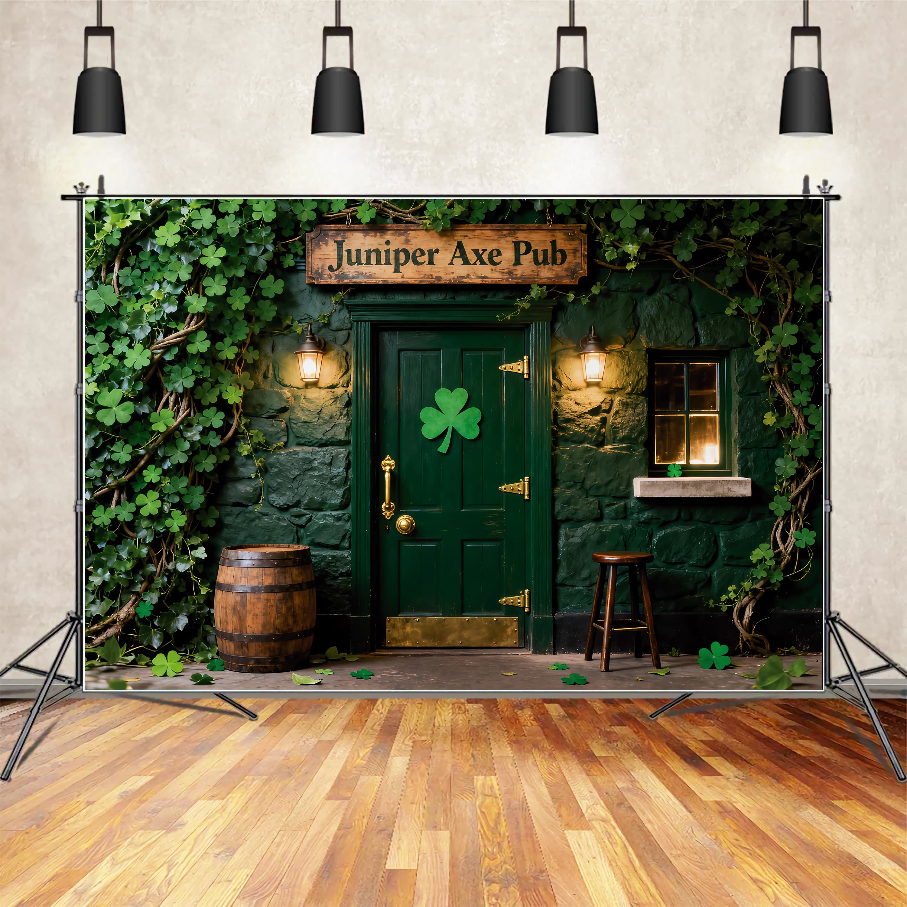 St Patrick's Day Photoshoot Backdrop Juniper Axe Pub Door Irish Backdrop UK LXX512-42