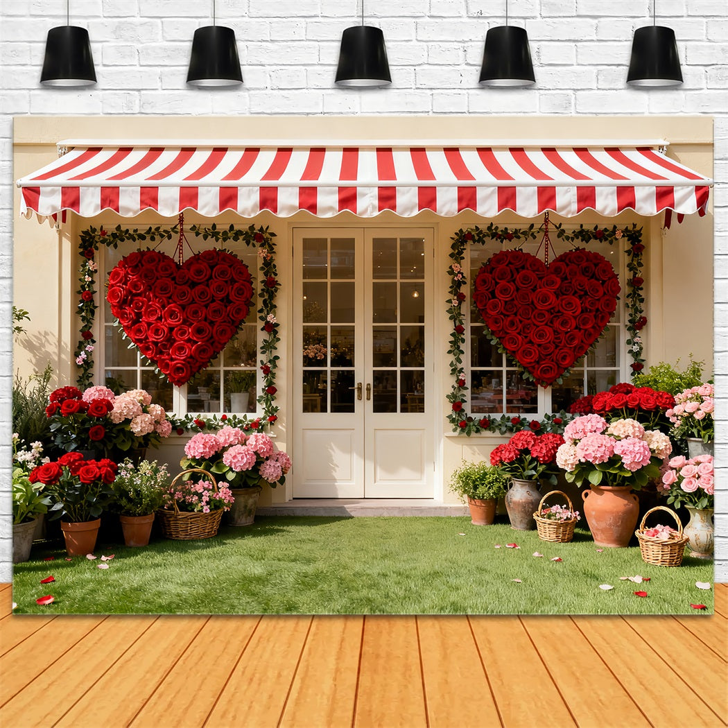 Rose Heart Backdrop Heart Garden Shopfront Roses Romantic Backdrop UK LXX512-49