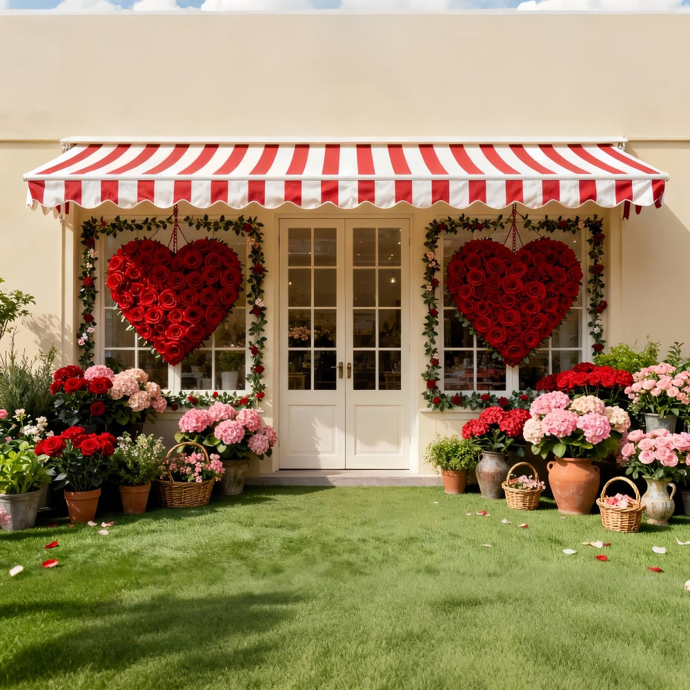 Rose Heart Backdrop Heart Garden Shopfront Roses Romantic Backdrop UK LXX512-49