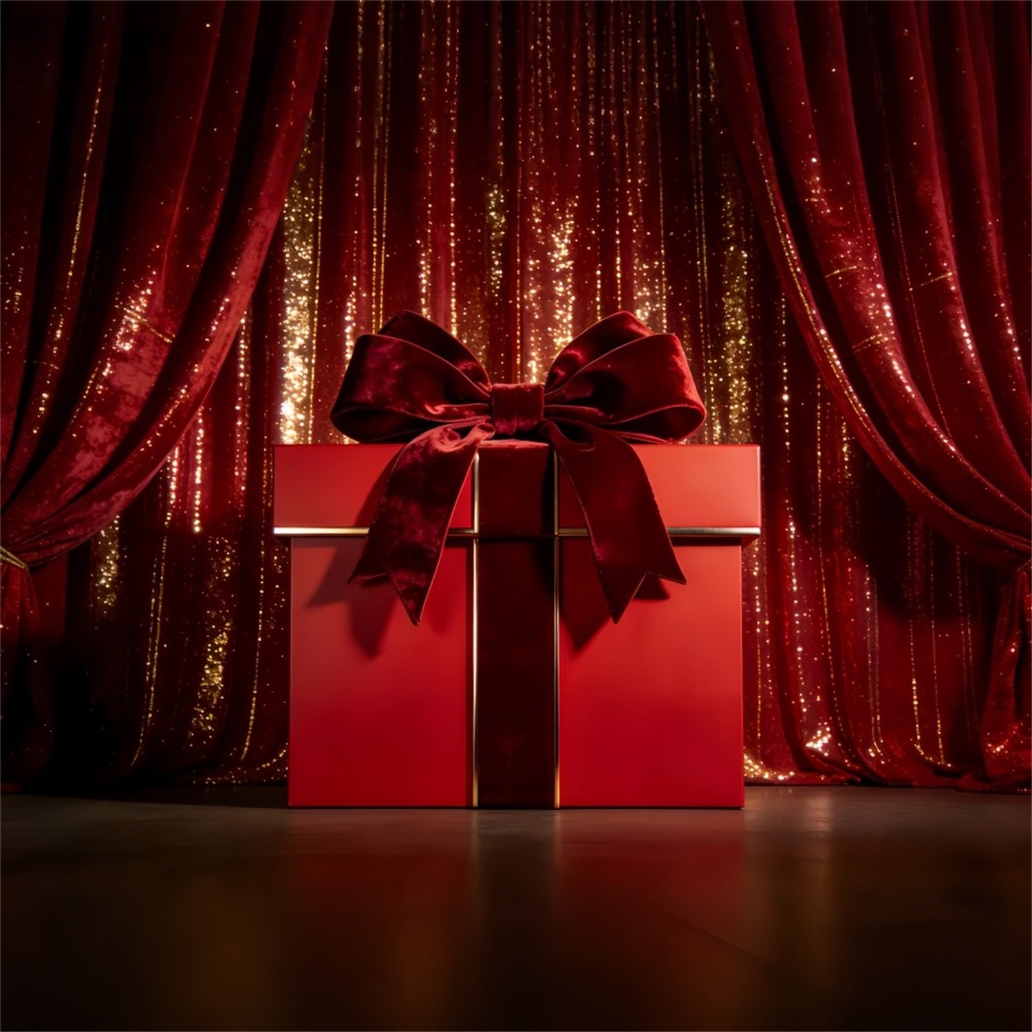 Gift Box Valentine Backdrop Velvet Curtain Bow Stage Valentine Backdrop UK LXX512-88