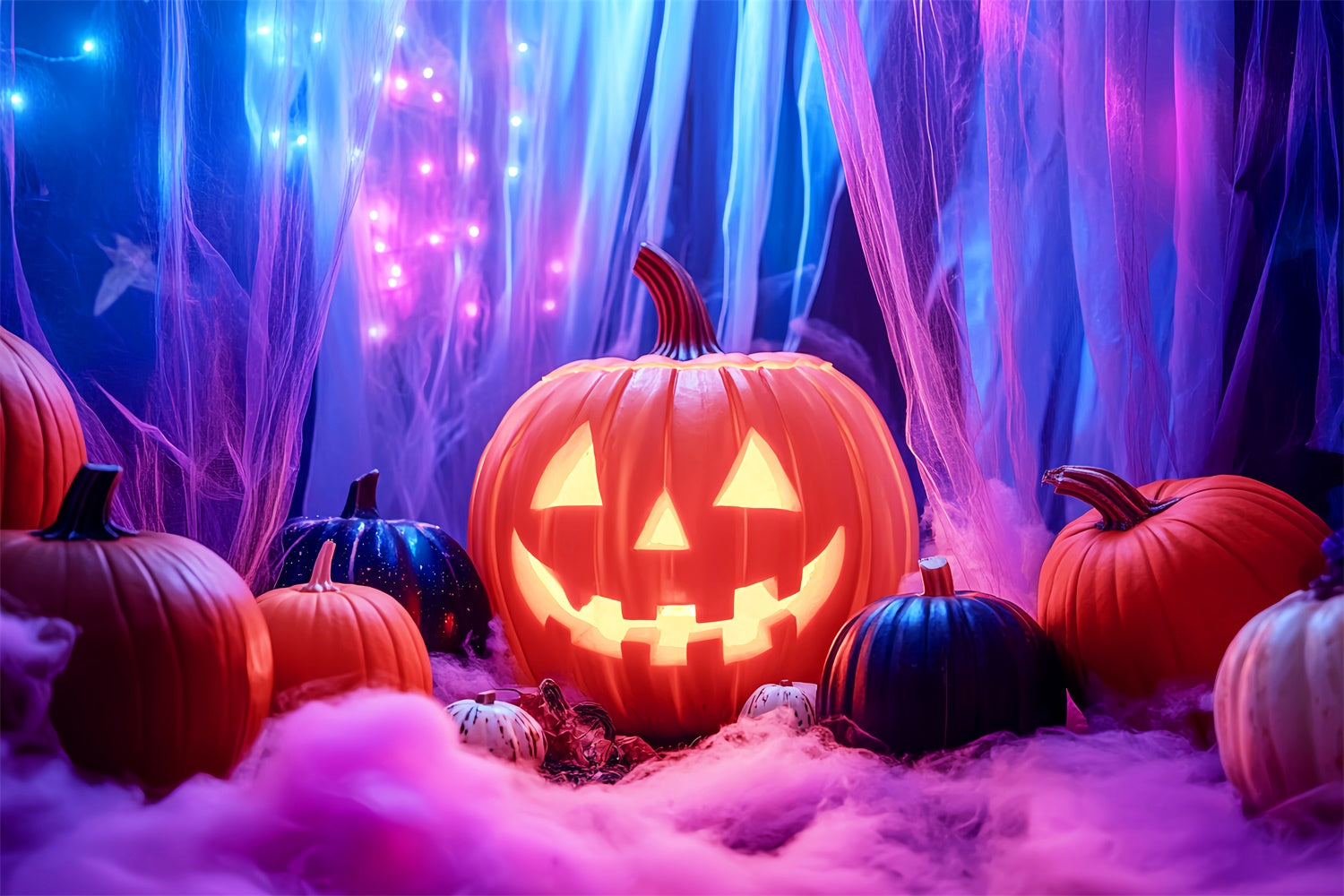 Halloween Photography Backdrop Misty Magic Pumpkin Backdrop UK LXX57-101