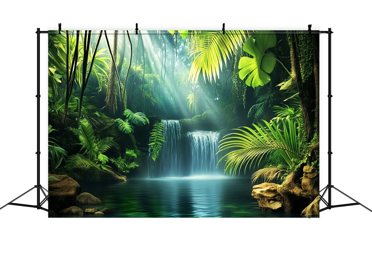 Forest Backdrops Emerald Jungle Waterfall Backdrop UK LXX57-119