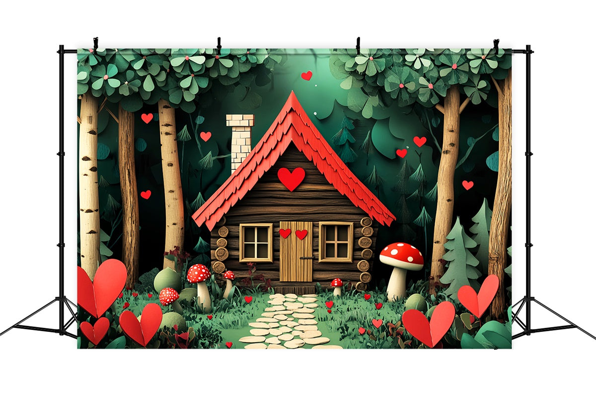 Woodland Forest Backdrop Whimsy Heart Cottage Backdrop UK LXX57-122