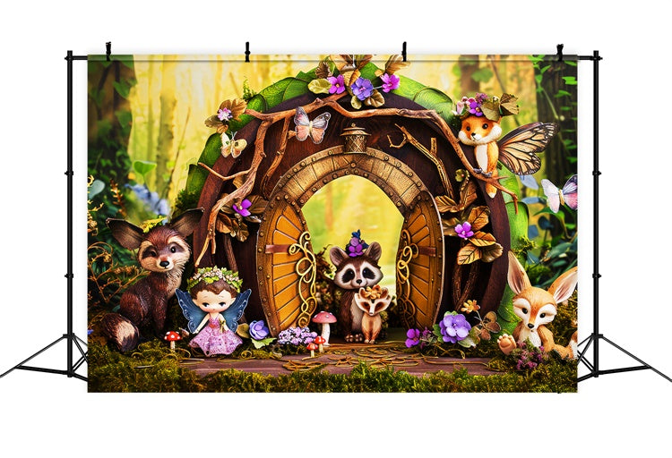 Fairy Forest Backdrop Enchanted Critter Welcome Backdrop UK LXX57-129