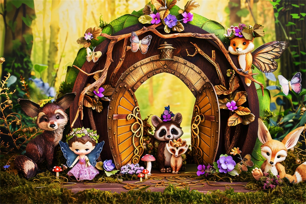 Fairy Forest Backdrop Enchanted Critter Welcome Backdrop UK LXX57-129
