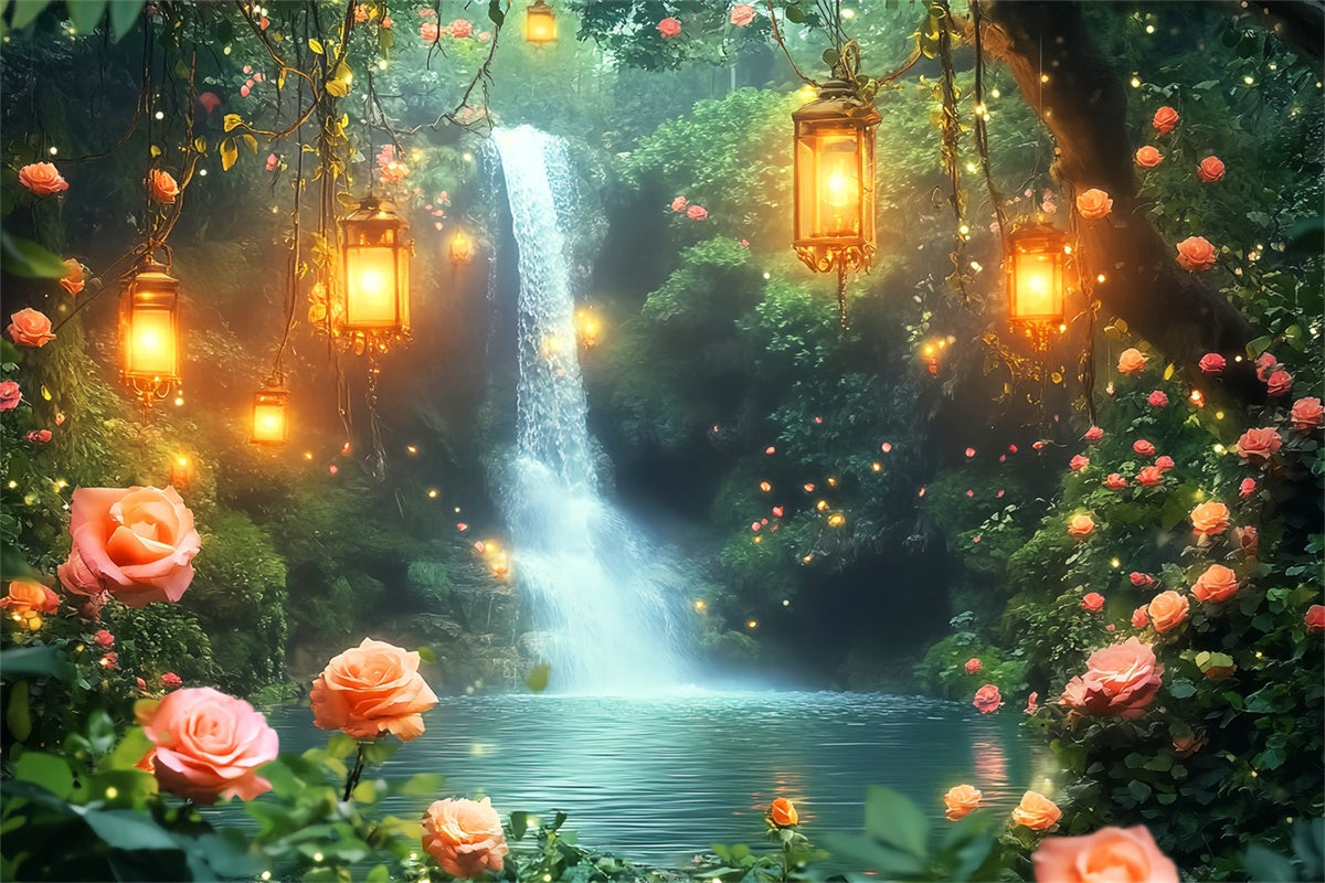 Fantasy Forest Backdrop Glowing Garden Cascade Backdrop UK LXX57-131