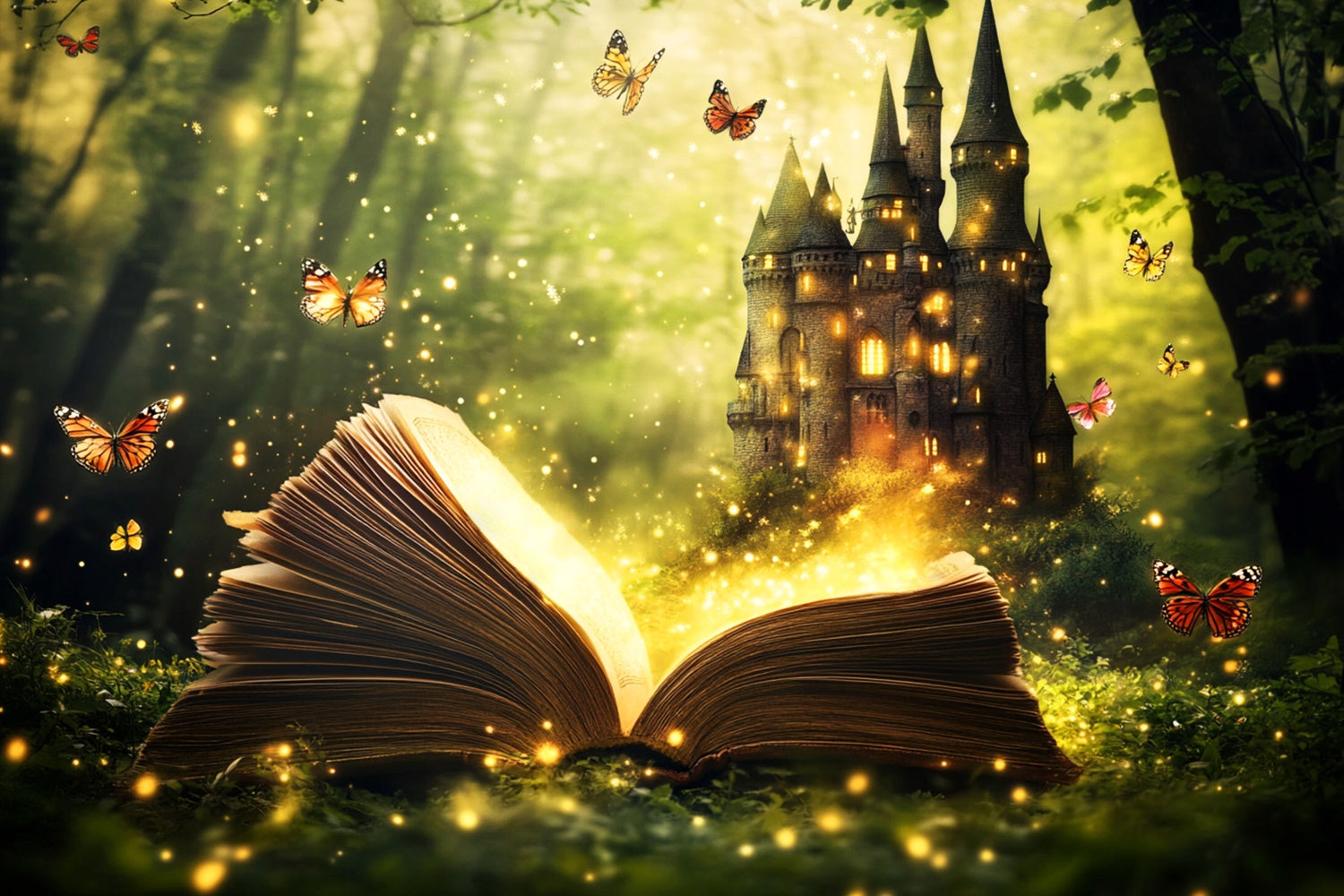 Fairytale Forest Backdrop Storybook Castle Dreams Backdrop UK LXX57-133
