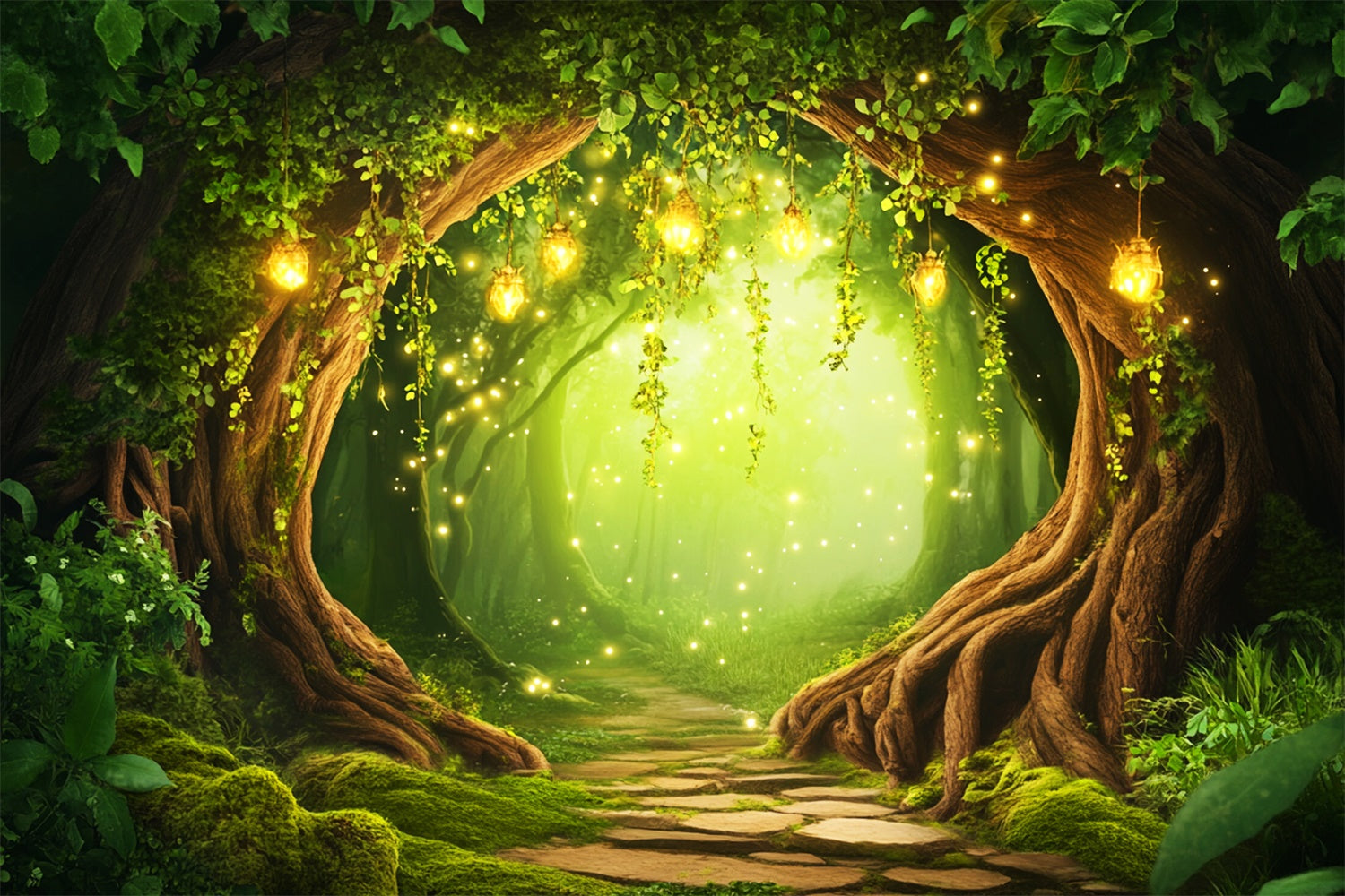 Enchanted Forest Backdrops Firefly Magic Arch Backdrop UK LXX57-138