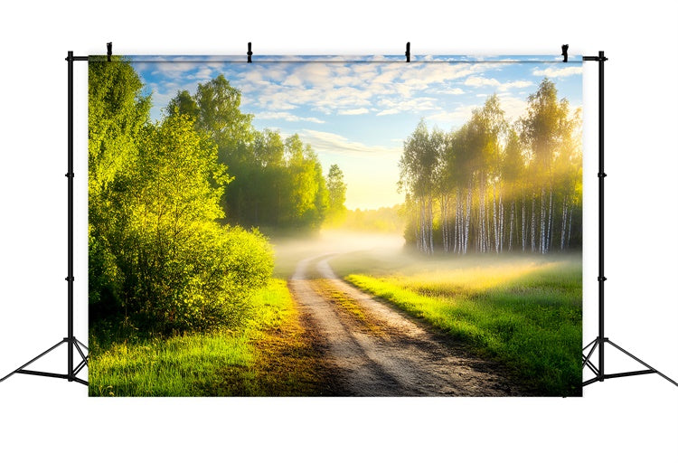 Forest Backdrop Photography Morning Glow Pathway Backdrop UK LXX57-145