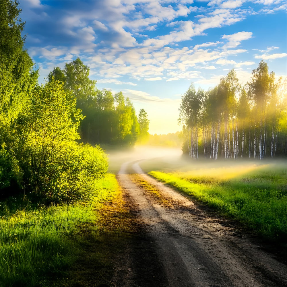 Forest Backdrop Photography Morning Glow Pathway Backdrop UK LXX57-145