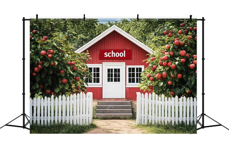 School Photo Backdrop Rustic Apple Orchard Backdrop UK LXX57-15