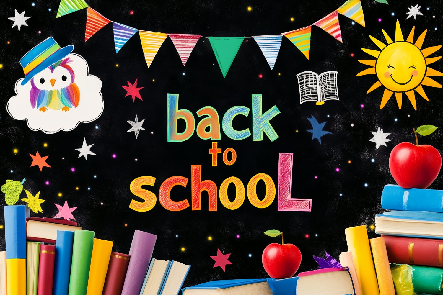 Back To School Backdrop Banner School Fun Backdrop UK LXX57-16