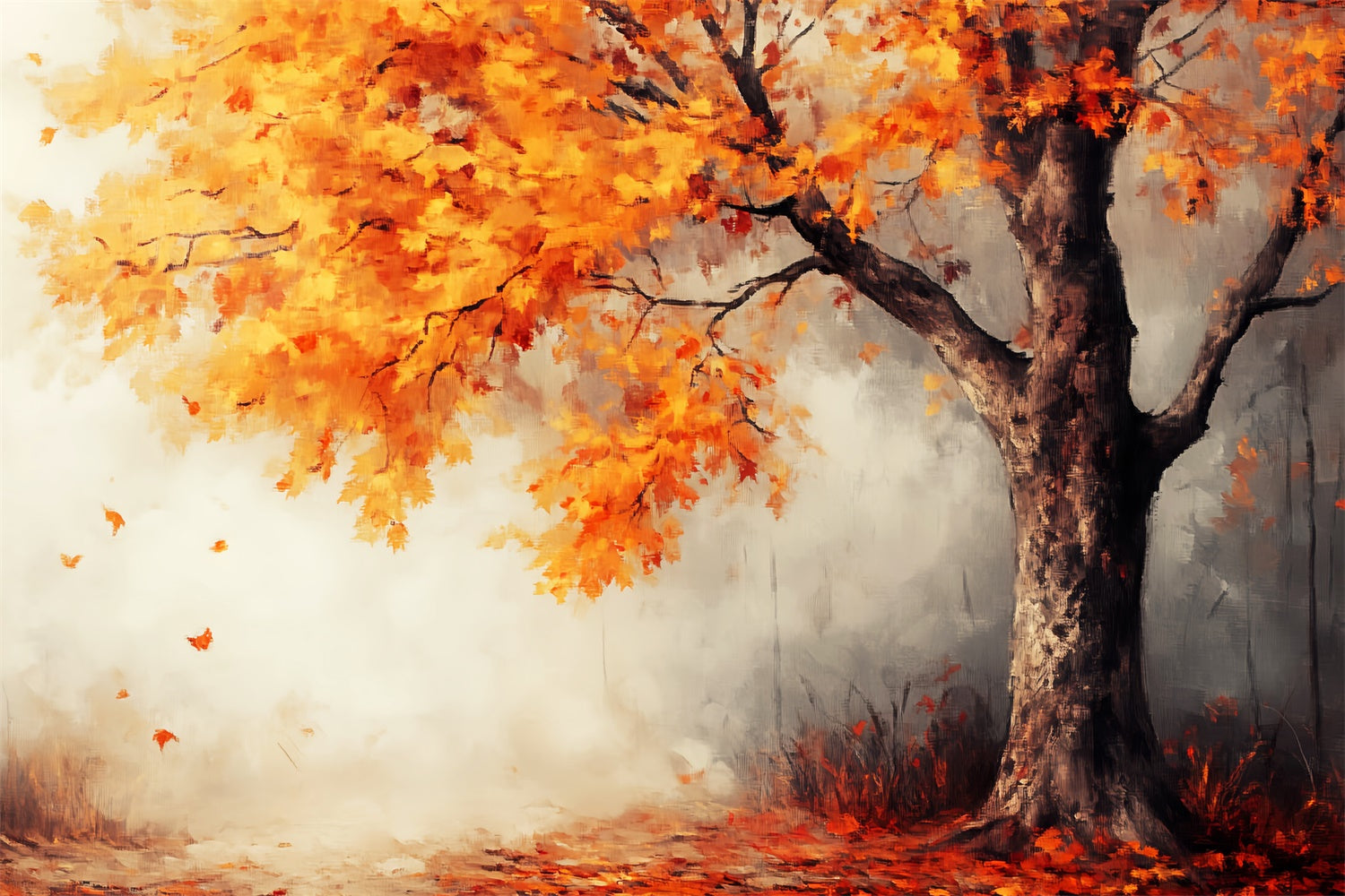 Autumn Photo Backdrop Painted Autumn Maple Backdrop UK LXX57-165