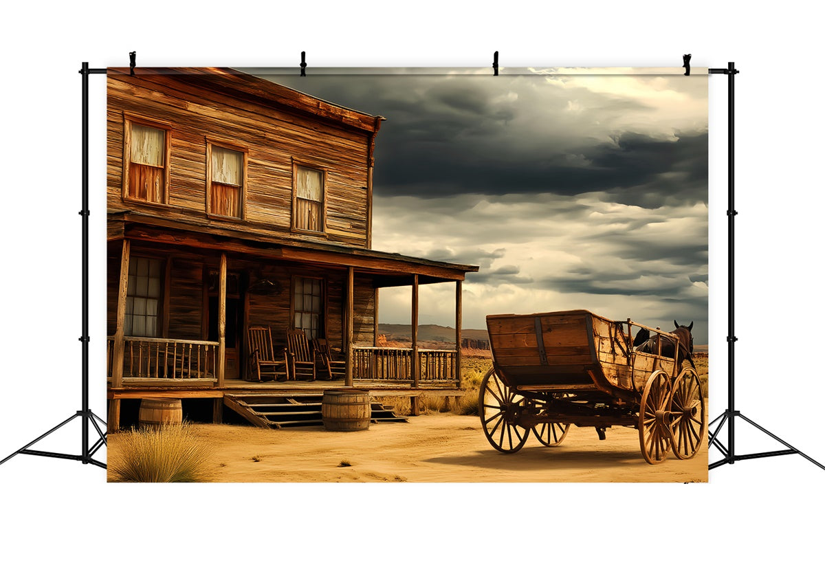 Vintage Photography Backdrop Western Desert Cabin Backdrop UK LXX57-187