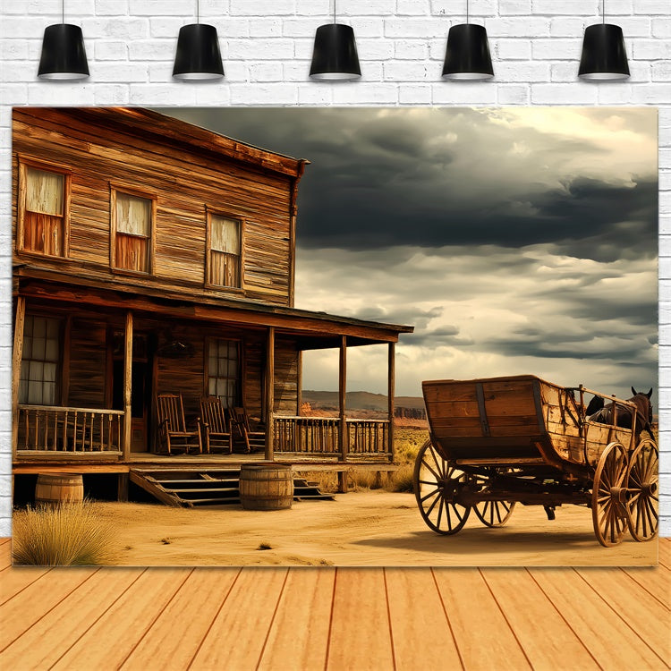 Vintage Photography Backdrop Western Desert Cabin Backdrop UK LXX57-187