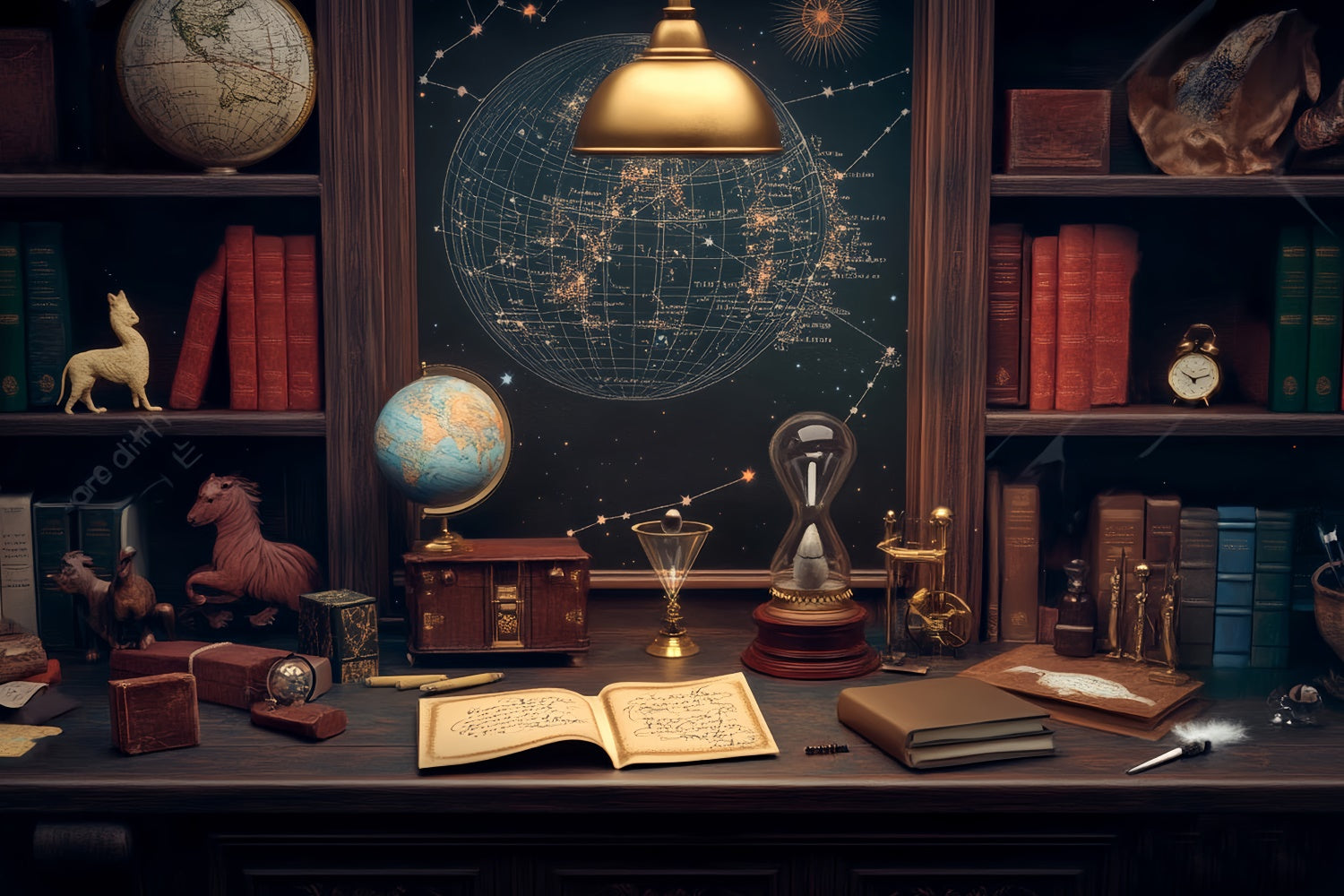 Back To School Backdrops Celestial Study Chamber Backdrop UK LXX57-19