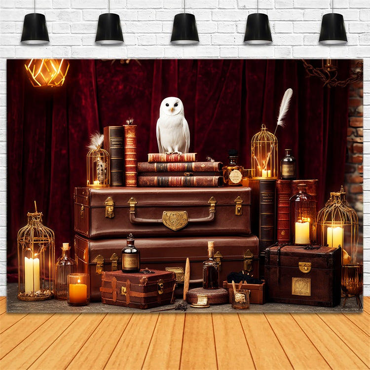 Retro Backdrop Mystical Owl Books Vintage Photo Backdrop UK LXX57-192