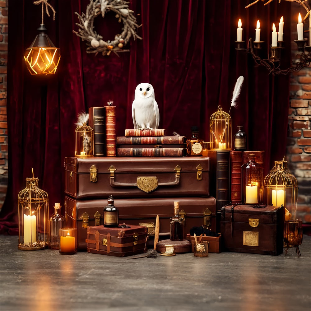 Retro Backdrop Mystical Owl Books Vintage Photo Backdrop UK LXX57-192
