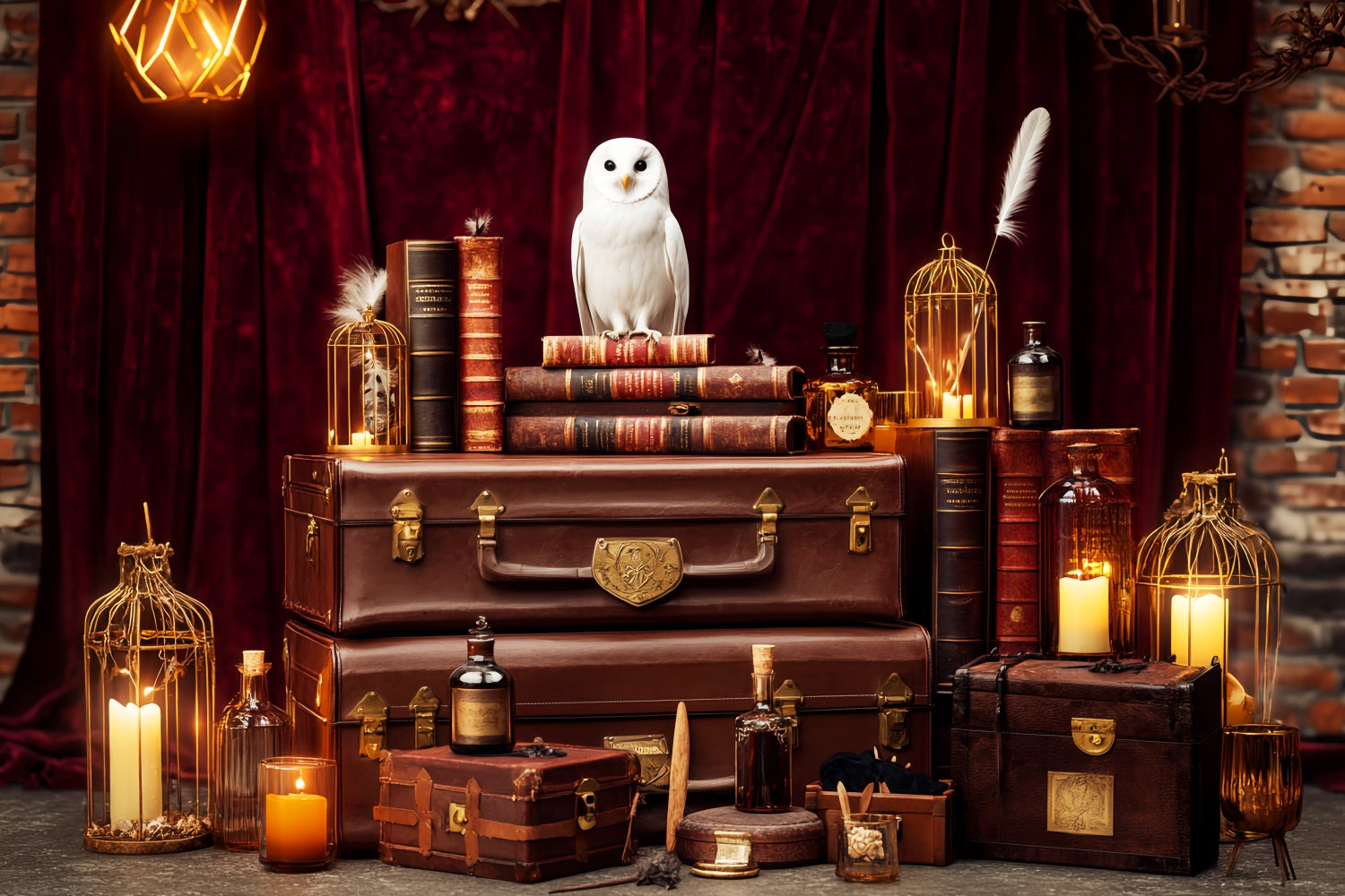 Retro Backdrop Mystical Owl Books Vintage Photo Backdrop UK LXX57-192