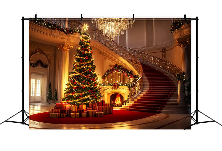 Vintage Backdrop Elegant Ballroom Christmas Backdrop UK LXX57-194