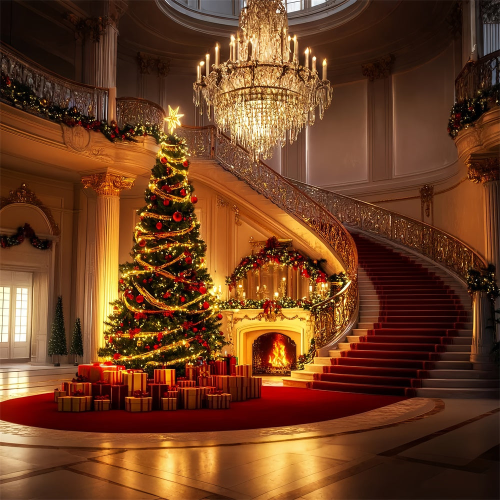 Vintage Backdrop Elegant Ballroom Christmas Backdrop UK LXX57-194