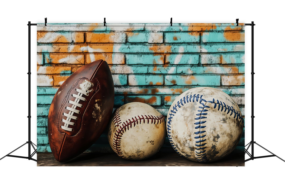 Vintage Photo Backdrop Brick Wall Urban Sports Backdrop UK LXX57-197