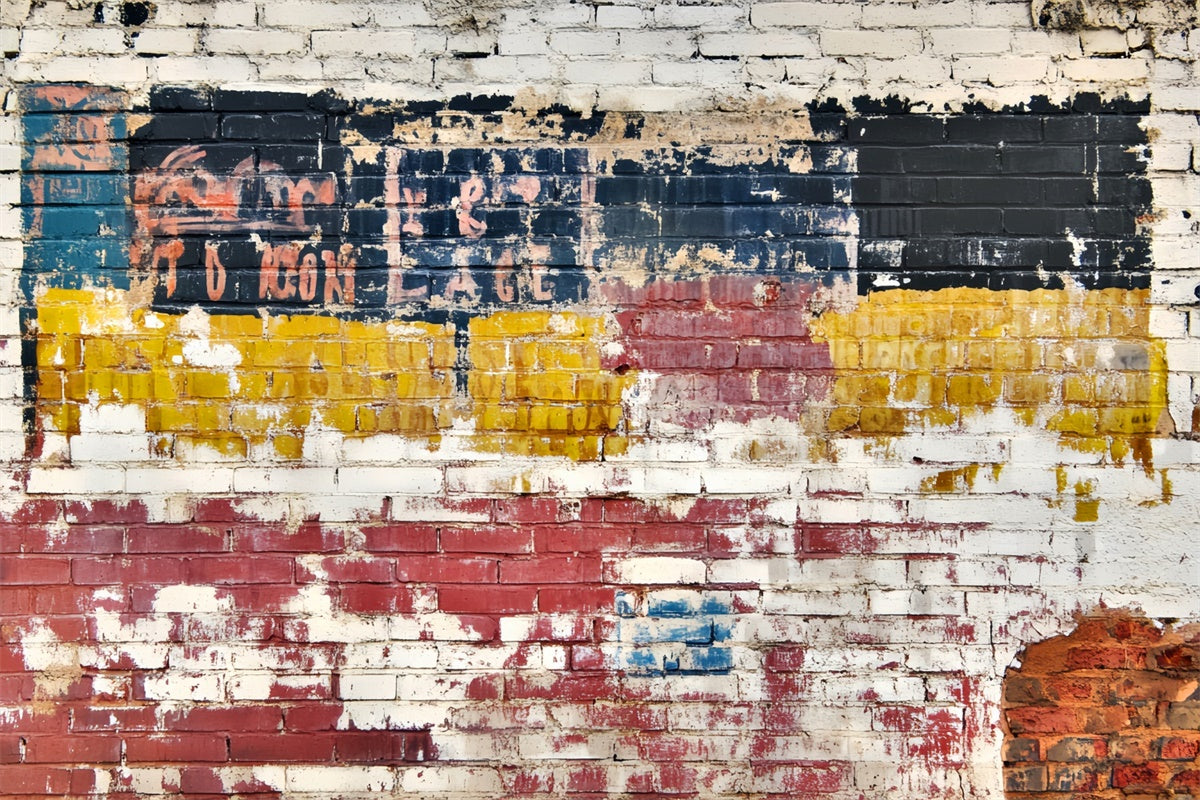 Vintage Wall Backdrop Urban Peel Fade Brick Wall Backdrop UK LXX57-198