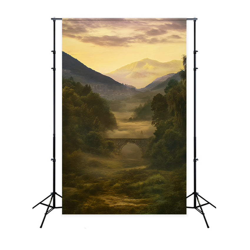 Vintage Backdrops Morning Haze Scenic Trail Backdrop UK LXX57-200