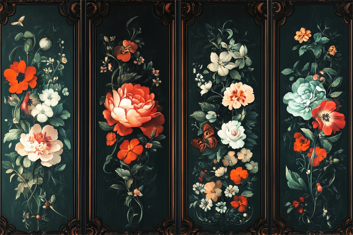 Victorian Backdrops Antique Flower Vintage Photo Backdrop UK LXX57-212