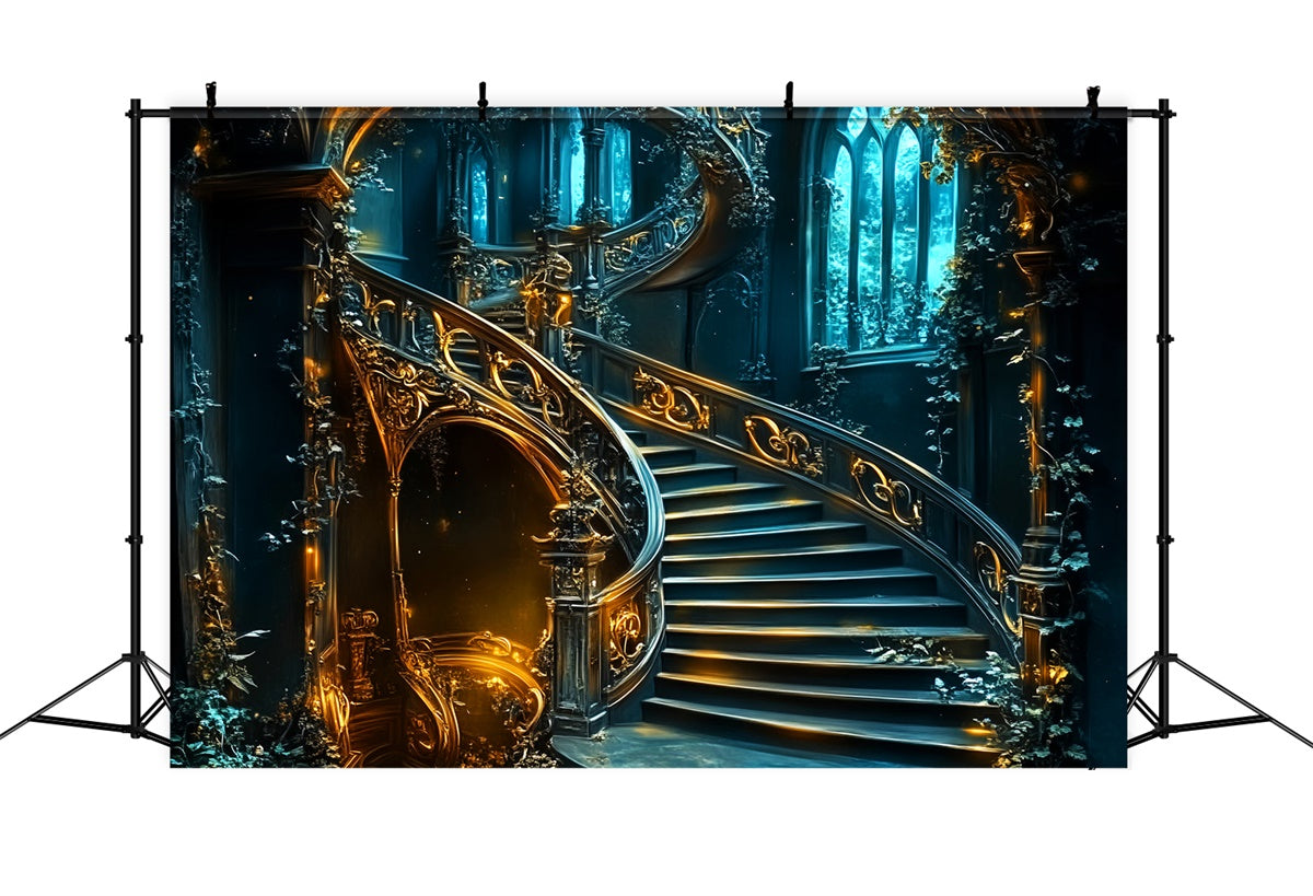 Antique Backdrop Golden Dream Stairwell Vintage Backdrops UK LXX57-225