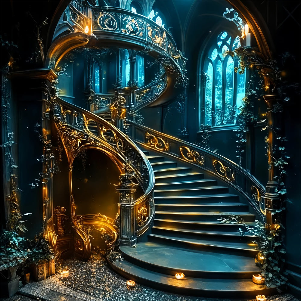 Antique Backdrop Golden Dream Stairwell Vintage Backdrops UK LXX57-225