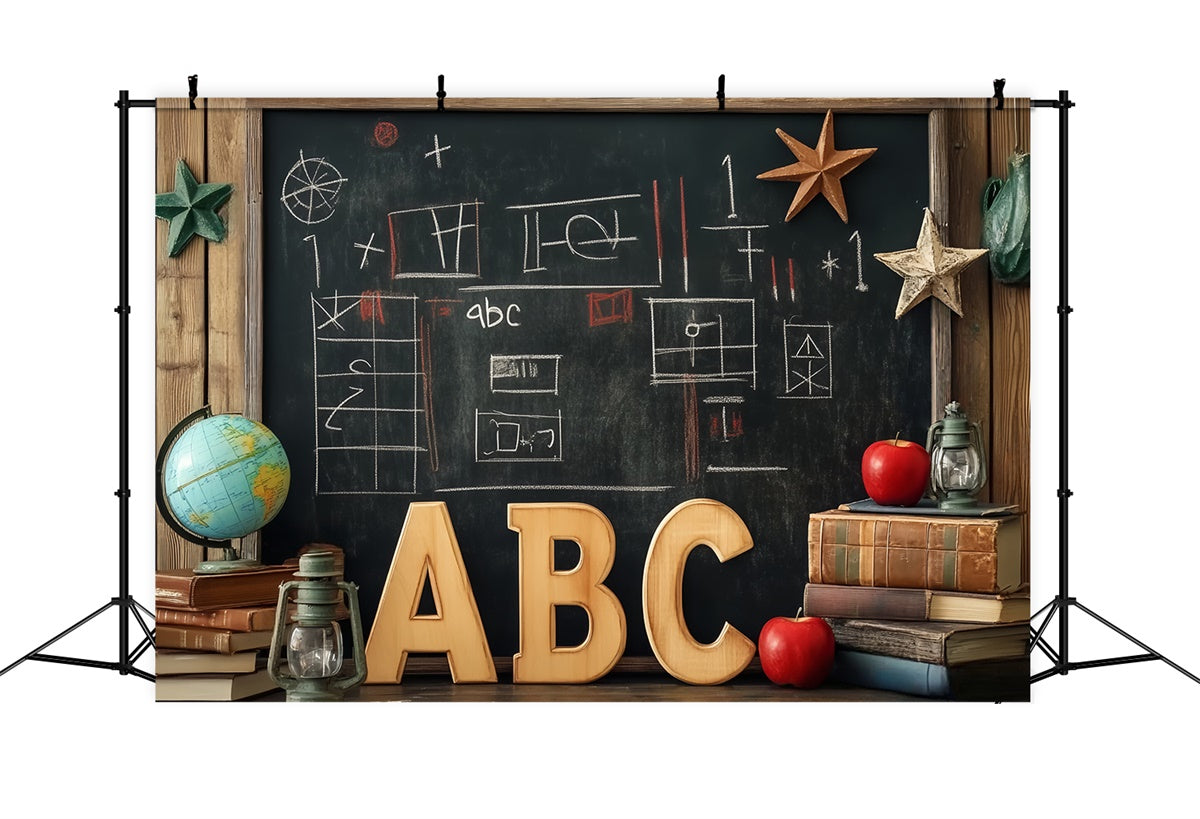 Chalkboard Photo Backdrop Wood Frame Classroom Backdrop UK LXX57-23