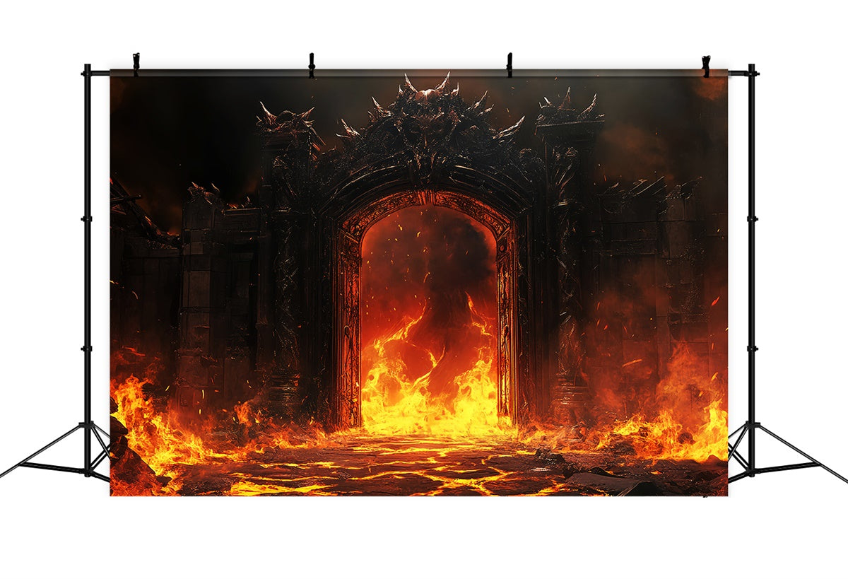 Vintage Photo Backdrops Cursed Flame Archway Backdrop UK LXX57-235
