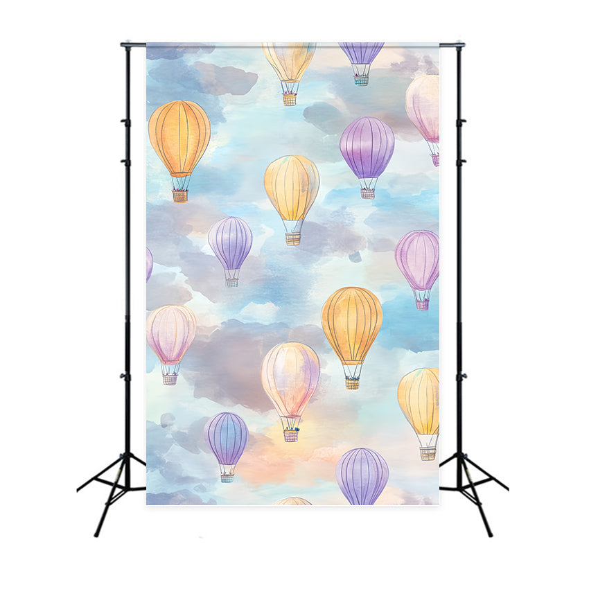 Photo Portrait Backdrop Pastel Balloon Watercolor Backdrop UK LXX57-265