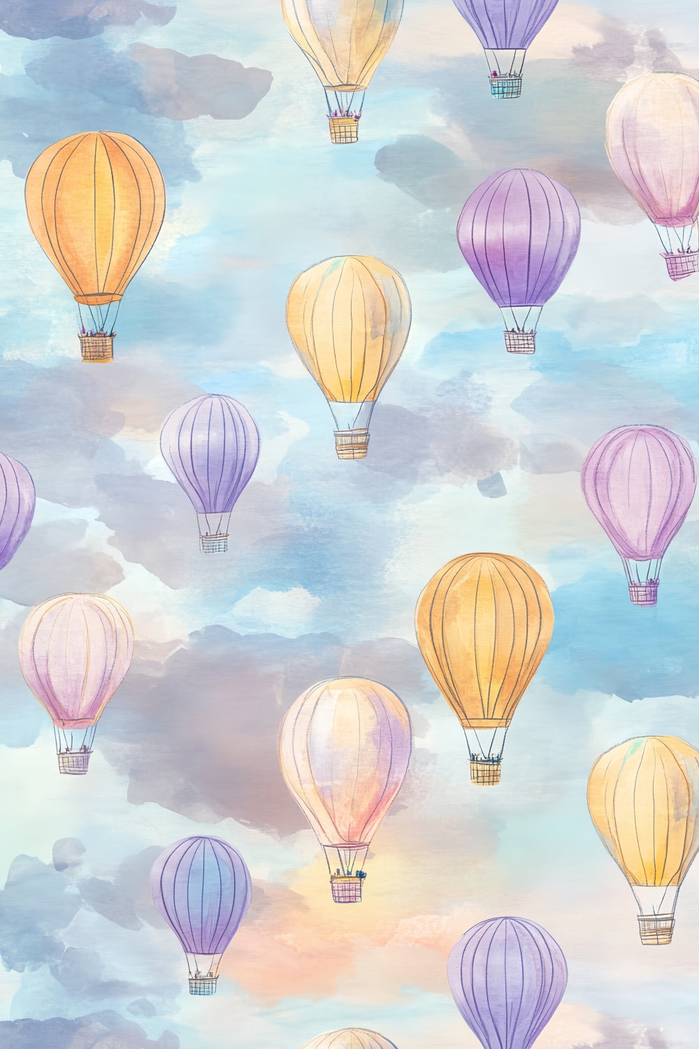 Photo Portrait Backdrop Pastel Balloon Watercolor Backdrop UK LXX57-265