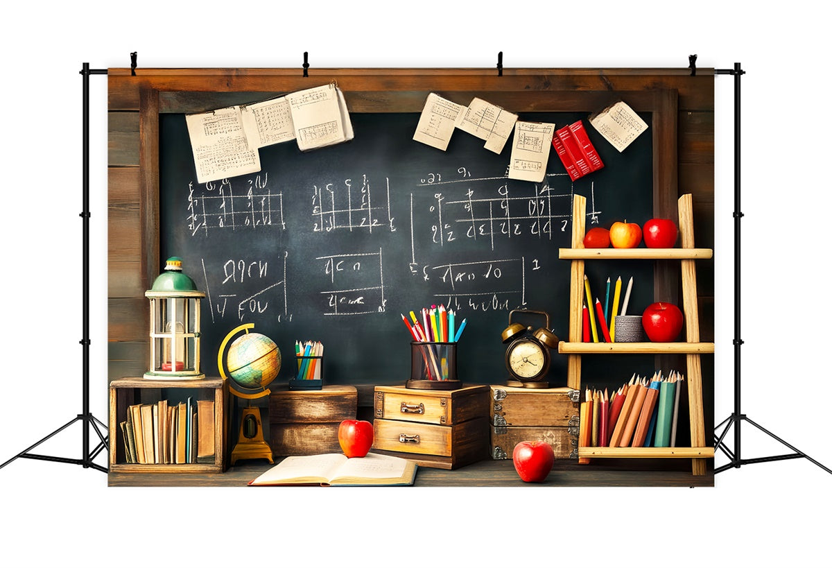 Chalkboard Backdrop Retro Classroom Study Vibe Backdrop UK LXX57-31