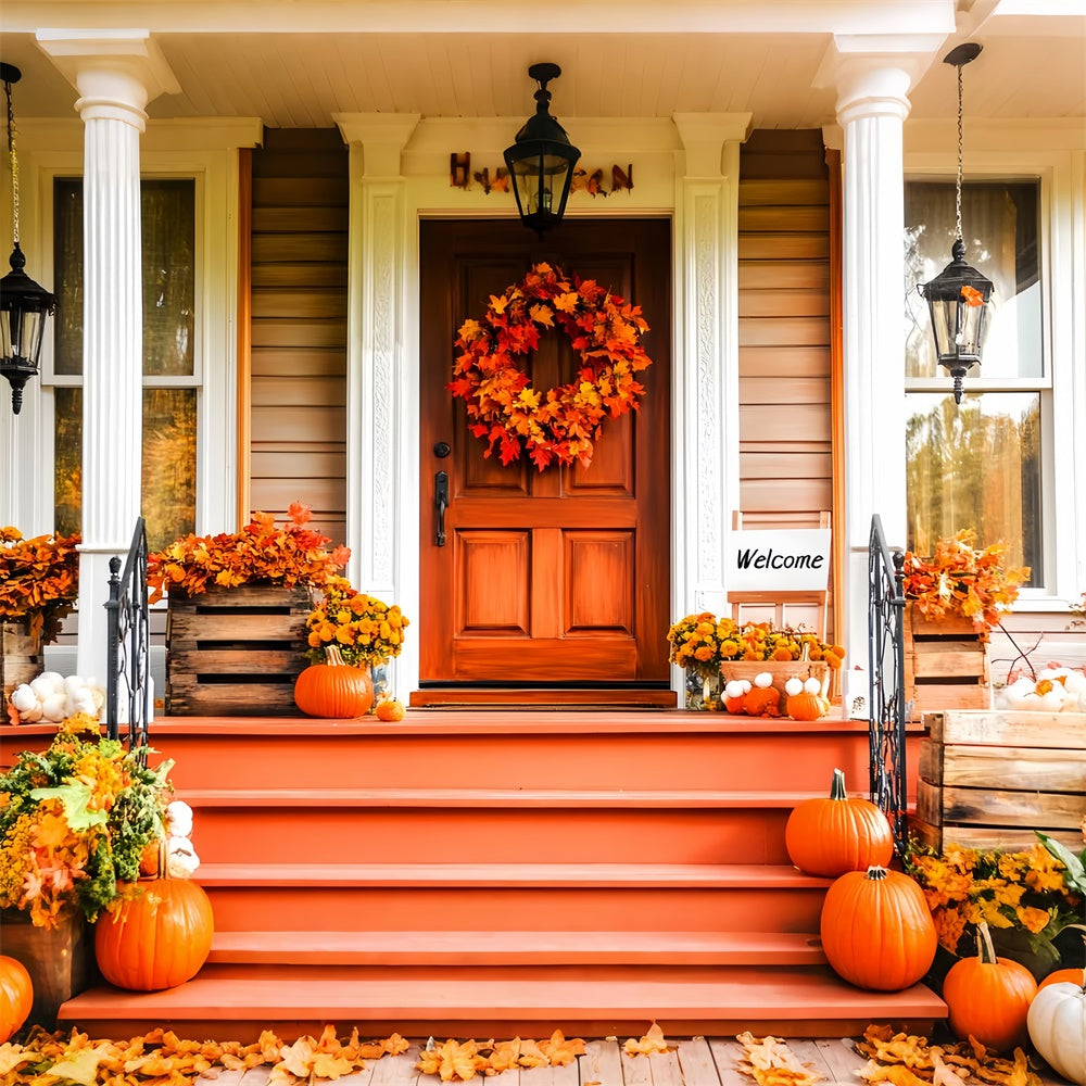 Thanksgiving Backdrop Ideas Maple Wreath Entryway Backdrop UK LXX57-339