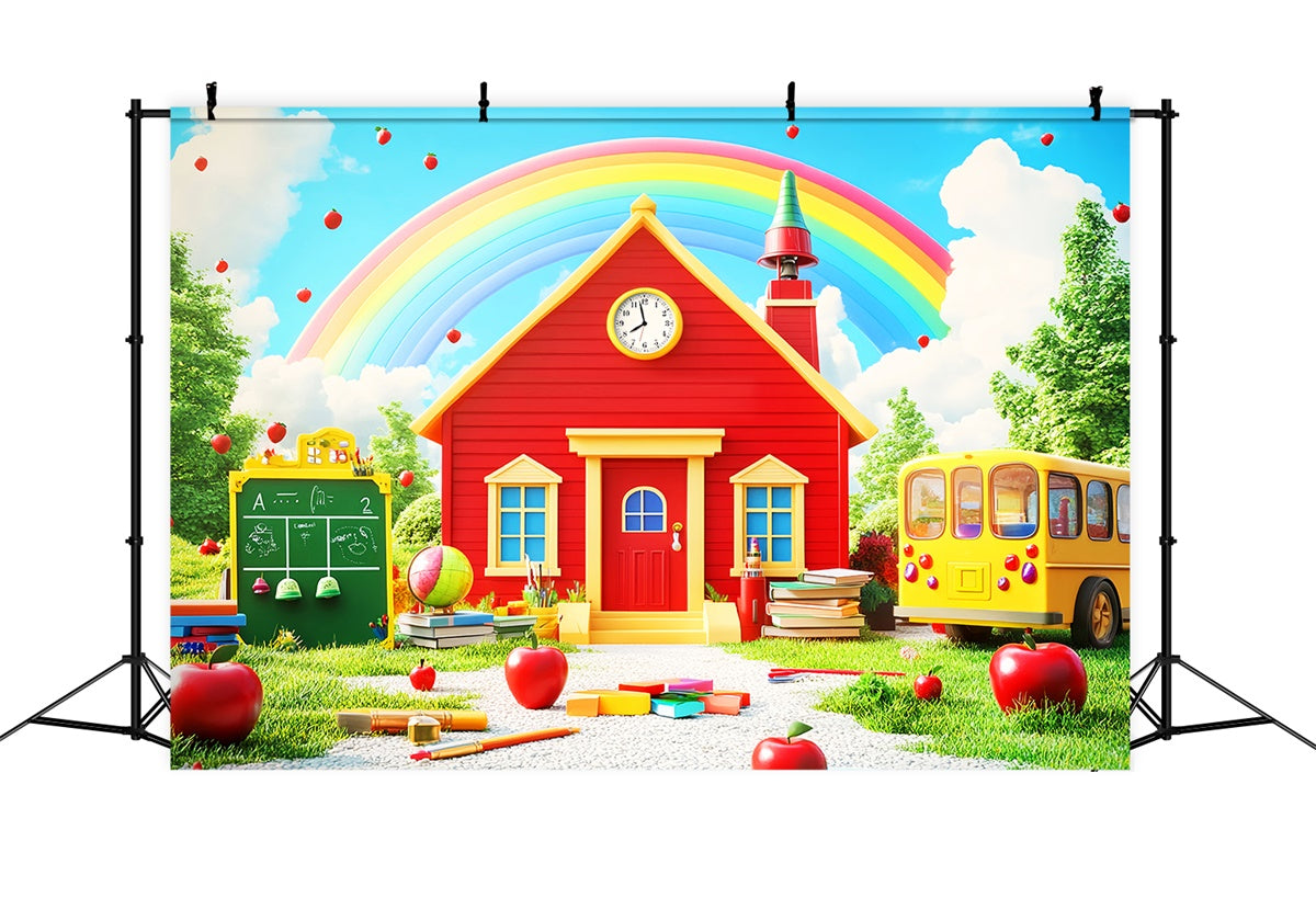 School Photo Backdrop Bright School Rainbow Backdrop UK LXX57-38